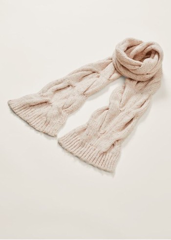 Phase Eight Cattie Cable Scarves Beige Australia | KJ9254701